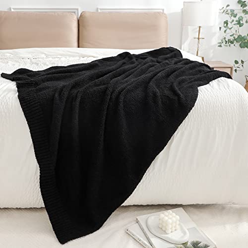 bearberry Super Soft Fluffy Throw Blanket Lightweight Cozy Warm Throw Blankets for Couch Bed Sofa All Season (Black, 50”x60”) - color: Black, size: Throw(50″x60″)