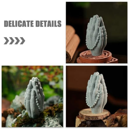 VANZACK Zen Style Sandstone Hand Figurine Statue for Home Indoor Desktop Decor Meditation Room Accent Sculpture