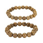MECCANIXITY Pcs Prayer Beads Bracelet, Natural Wooden Bead Mala Bracelets Link Wrist for Men Women Beaded Stretch Crafts Bangle - color: Wenge Color