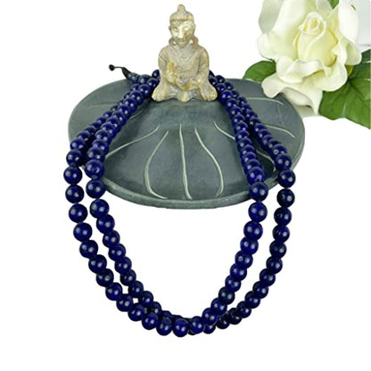 Agan Traders Authentic 108 Mala Beads Necklace – Tibetan Prayer Japamala – Meditation Necklace for Yoga Healing – Gemstone Mala Beads with Tassel for Men & Women
