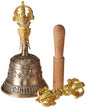 Tibetan Buddhist Meditation Bell And Dorje Set - Dharma Objects Bell Of Enlightenment From Nepal 7 Inches