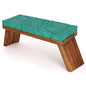 Teak Meditation Bench - Meditation Seat - Meditation Stool - Kneeling Meditation Chair - Portable Folding Meditation Bench - Seiza Yoga Meditation Bench - Prayer Bench (Teal Green/Teak) - color: Teal Green / Teak