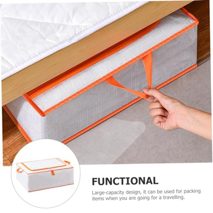 Amosfun Large Capacity Zipper Storage Bag for Clothes Comforters Blankets Organizer for Moving Travel Home Use
