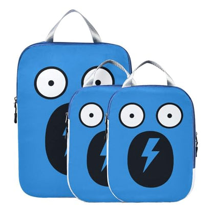Reusable 3 Set Packing Travel Bags Polyester Closet Organizer Storage, Lightning Shocked Look (3 Set) - color: Lightning Shocked Look