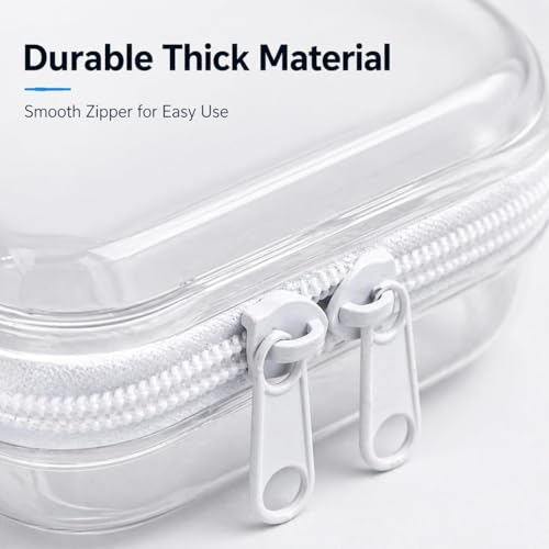 3-Pack Clear Hard Shell Zipper Cases, Crush-Proof Transparent TSA Approved Organizer Bags for Makeup, Cosmetics, Toiletry, Diaper, Toys, Tech & Art Supplies Small Medium Large