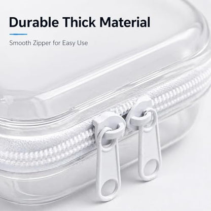 3-Pack Clear Hard Shell Zipper Cases, Crush-Proof Transparent TSA Approved Organizer Bags for Makeup, Cosmetics, Toiletry, Diaper, Toys, Tech & Art Supplies Small Medium Large