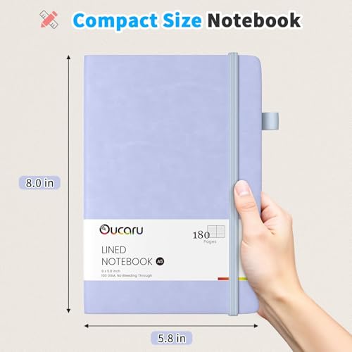 Oucaru Lined Journal Notebook, 16 Pack, 180 Pages, A5 Journals for Writing, 100 GSM Thick Paper, Small Notebooks Daily Journal for Women Men Work, Business, School, Travel Supplies - color: Light Blue