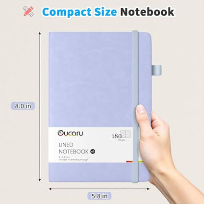 Oucaru Lined Journal Notebook, 16 Pack, 180 Pages, A5 Journals for Writing, 100 GSM Thick Paper, Small Notebooks Daily Journal for Women Men Work, Business, School, Travel Supplies - color: Light Blue