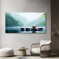 Iallbin Buddha Wall Art & Zen Wall Decor, White Lotus on Water Canvas Painting - for Yoga Meditation Room, Spa & Bathroom,Iallbin Zen Stone Wall Art & Zen Wall Decor, Blending the essence of landscape artistry - for Yoga Meditation Room, Spa & Bathroom, G