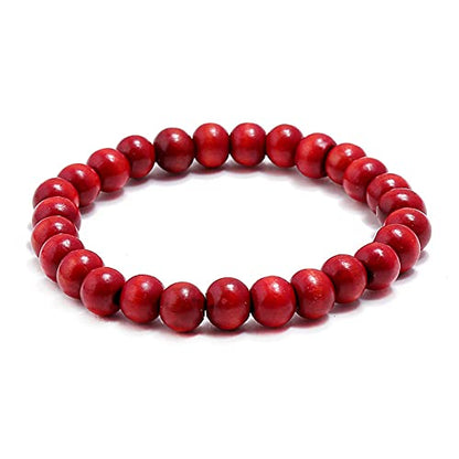 7/8/15Pcs Classic Natural Sandalwood Wooden Beaded Bracelet Set Vintage Elastic Round Strand Wood Tibetan Bracelet Set for Men Women Meditation Buddhist Mala Prayer Jewelry