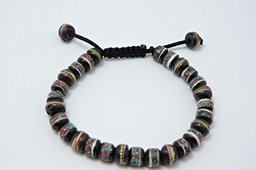 Handmade Tibetan Medicine Wrist Mala Bracelet – Buddhist Meditation Prayer Beads Healing Mala