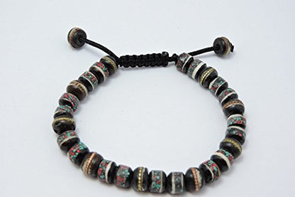 Handmade Tibetan Medicine Wrist Mala Bracelet – Buddhist Meditation Prayer Beads Healing Mala