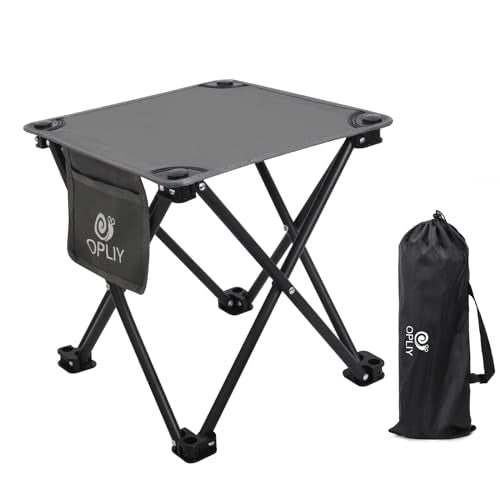 Opliy Camping Stool, Folding Small Chair Portable Camp Stool for Camping Fishing Hiking Gardening and Beach, Camping Seat with Carry Bag (Gray) - color: Grey