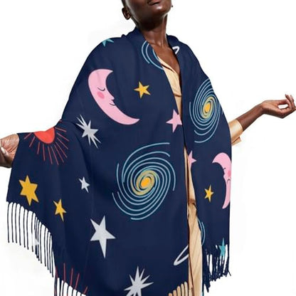 Autumn Winter Pashmina Shawls Wraps Scarf for Woman Girl - color: Picture (610)