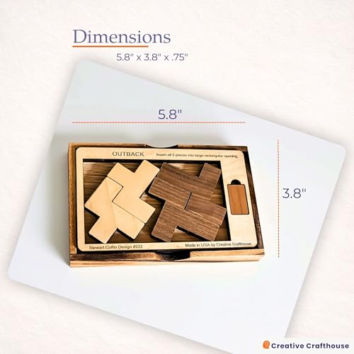 Creative Crafthouse Impossible Outback Puzzle - Multi Color Brain Teaser for Adults, 5-Piece Hard Wooden Puzzle, Difficult Puzzle Game Gift, Hard Brain Teasers - style: Brain teaser