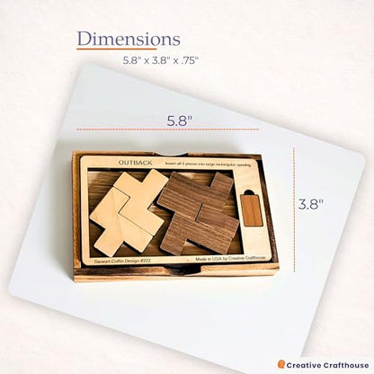 Creative Crafthouse Impossible Outback Puzzle - Multi Color Brain Teaser for Adults, 5-Piece Hard Wooden Puzzle, Difficult Puzzle Game Gift, Hard Brain Teasers - style: Brain teaser