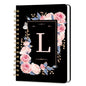 Hllwxrk Lined Spiral Journal Notebook, A5 College Ruled Spiral Notebook for Women, Hardcover with Elegant Design for Work and Note-Taking, 5.5 * 8.25 inch, 160 Pages, Letter L - color: L