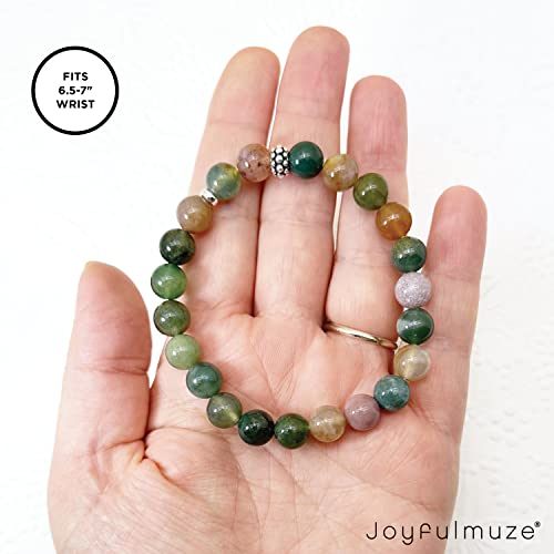 Natural Gemstone Stretch Bracelet Gifts, Peridot, Clear Quartz, Citrine, Amethyst, Rose Quartz, Turquoise Serpentine, Pearl, Lava Marble Beads, Chakra Energy Jewelry, Comfortable Fit 6.5–7"