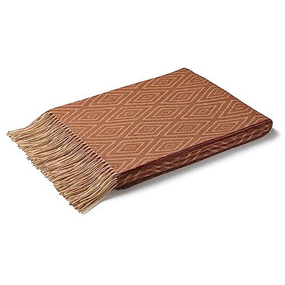 CUDDLE DREAMS Premium Cashmere Throw Blanket with Fringe, Luxuriously Soft (Diamond Ochre) - color: Diamond Ochre
