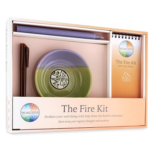 The Fire Kit - Burn Negative Thoughts for Stress Relief and Healing - Give the Gift of Peace of Mind - Self Care Kit By Two Sage Sisters