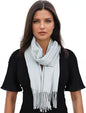 Ocomfly 100% Pashmina Scarf for Women - Premium Womens Scarves - Gift Boxed - Shawls or Wraps - Ultra Soft and Warm - color: Light Grey