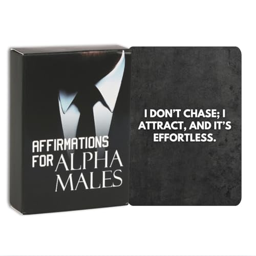 Daily Positive Affirmations for Men 50 Power Cards Mantras for Confidence, Discipline & Dominance Manifest Your Inner Leader, Attract Success Motivational & Inspirational, Birthday Gift for Him - style: Alphamale Affirmation