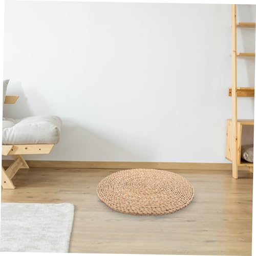 PRETYZOOM Meditation Cushion Hand Woven Floor Pillow for Yoga Sitting Natural Cattail Material Comfortable Seat Mat for Home Decor Classic Rustic Design