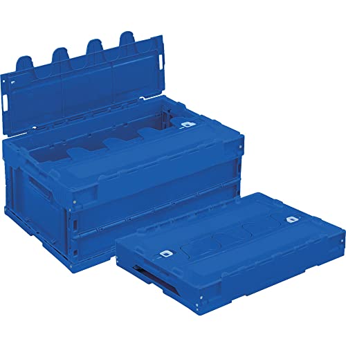 Trusco TR-SC30DB α Folding Container, 9.8 gal (30 L), With Slide Lock Lid, Dark Blue, Storage Case Storage Box - color: blue (dark), size: 30L, style: Includes slide lock lid