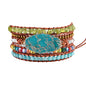 YGLINE Boho Handmade Natural Stone Wrap Bracelets Jasper Crystal Beads Bracelet Jewelry - color: green jasper 2