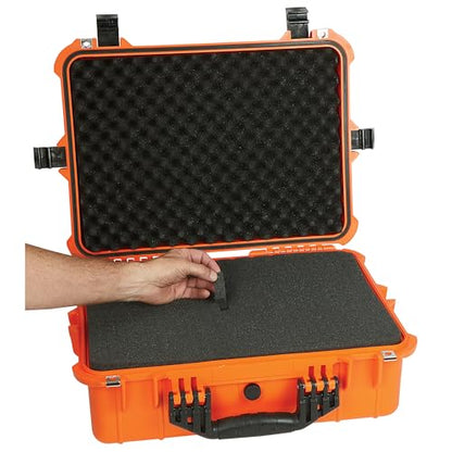 Strongway 20in. Plastic Waterproof Storage Case With Foam, Ammo Box, Fit Use of Drones, Camera, Equipments, Pistols,(Orange) - color: Orange