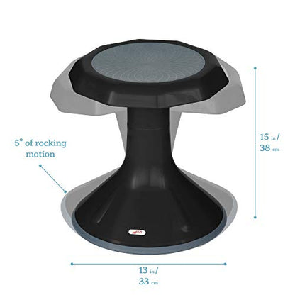 ECR4Kids ACE Active Core Engagement Wobble Stool, 15-Inch Seat Height, Flexible Seating, Black - color: Black