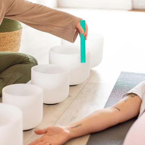 Singing Bowl Mallet Hollow Acrylic Silicone Rubber Striker Mallet for Playing Quartz Crystal Singing Bowls with Bundle Pocket(Green) - color: Green