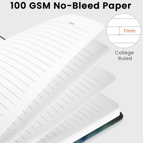 Lined Spiral Journal Notebook, A5 College Ruled Notebook for Journaling, Note-Taking, and Daily Planning, Durable Hardcover with an Elegant Design, Aurora - color: W.Aurora
