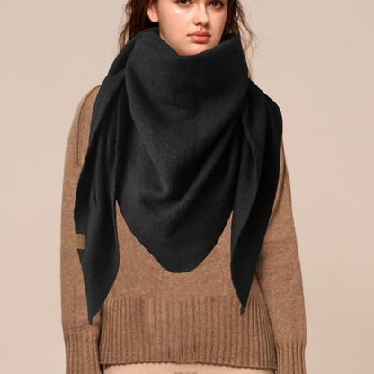 Shawl Wraps For Women,Womens Knitted Knotted Shawls Wool Cashmere Shoulder Top Sweater Shawl Scarf for Fall Winter - color: Black