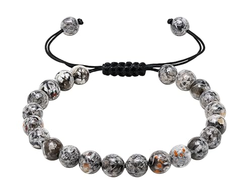 Amazing Gemstone Yooperlite Bracelet for Women Men's Gifts - Protection Healing Crystal Bracelet - 8mm Gemstone Beaded Adjustable Bracelet Pulseras Para Hombres Mujer Stocking Stuffers - color: Yooperlite