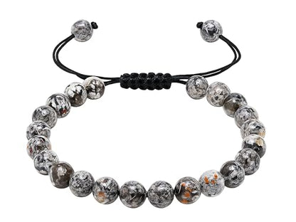 Amazing Gemstone Yooperlite Bracelet for Women Men's Gifts - Protection Healing Crystal Bracelet - 8mm Gemstone Beaded Adjustable Bracelet Pulseras Para Hombres Mujer Stocking Stuffers - color: Yooperlite