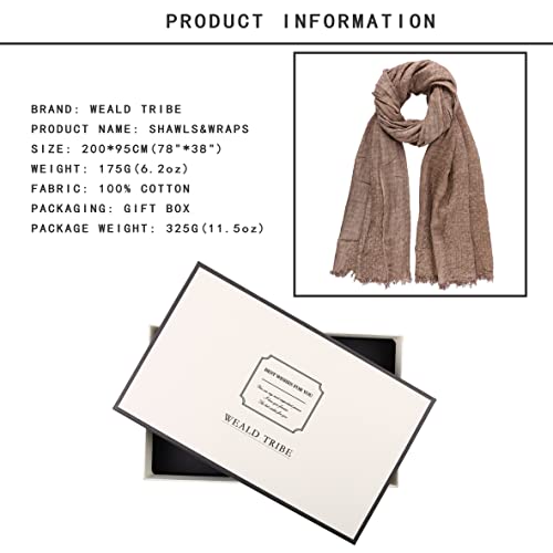 Shawl Wraps For Women With Gift Box | Pashmina Scarf For Evening Dress Wedding Bridesmaid | Cotton Large Scarves