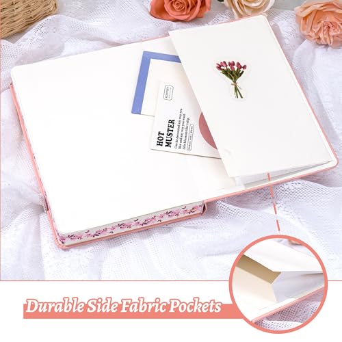 MINICAGIE Lined Journal Notebook for Women Cute Leather Journals for Writing Aesthetic Floral Diary 192 Pages A5 Hardcover Journaling Notebooks with Pen Loop (Pink) - color: Pink