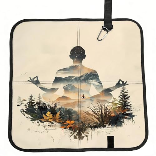 Yoga Meditation (6) Print Folding Seat Pad, Portable Camping Seat Cushion for Outdoor