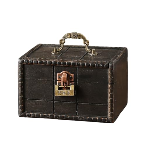 Vintage Wooden Storage Box Portable Handled Organizers Bucolic Wooden Keepsakes Box for Home Decors Jewelry Accessories