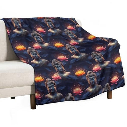 Office Nap Thin Flannel Blanket Meditation Religion Lotus Art, Lightweight Soft Plush Throw Blanket, Compact Travel Blanket for Camping, 50x60 Inches - color: Pattern (333), size: Standard Size 50x60 Inches