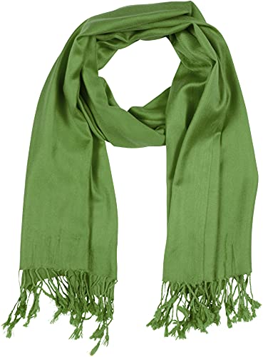 Sakkas 78" X 28" Rayon from Bamboo Soft Solid Pashmina Feel Shawl/Wrap/Stole - color: Apple Green