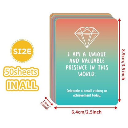 50Pcs Meditation Cards For Women, Mindful Affirmation Cards, Motivational Positive Quotes For Mindfulness Meditation Practice Emotional Sustenance