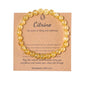 Pingyongchang Stress Relief Anxiety Yoga Bracelet,Crystal Stone Mantra Bracelets for Women Natural Beaded birthday Gifts Inspirational Bracelet for Men - color: Yellow