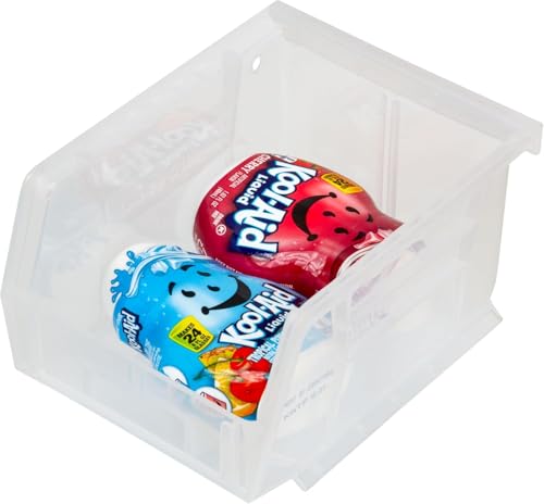 Akro-Mils 30210 AkroBins Plastic Storage Bins, Space-Saving Stackable Bins for Garage, Pantry, Craft Organization, 5" x 4" x 3", Clear, 24-Pack - color: Clear