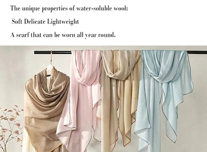 Luxury Cashmere Pashmina Style Shawl - Silk & Wool Blend Scarf, Lightweight Skin-Friendly Wrap - color: Camel