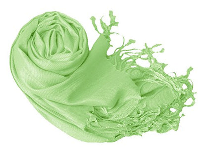 Peach Couture Women’s Pashmina Shawl Wrap – Warm Long Large Scarf for Evening Dress, Bridesmaid, Wedding & Bridal Wear - color: Baby Green