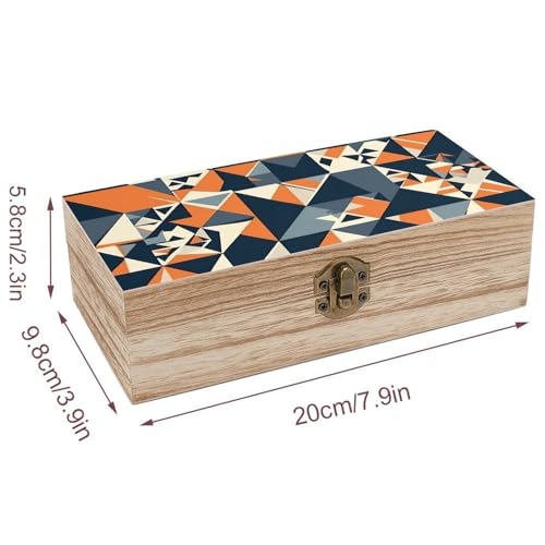Storage Box Wooden Keepsake Box With Lid Gift Decorative Boxes Wood Keepsake Chest Jewelry Spliced Geometric Shapes Storage Container for Organize Jewelry Keepsake Gift