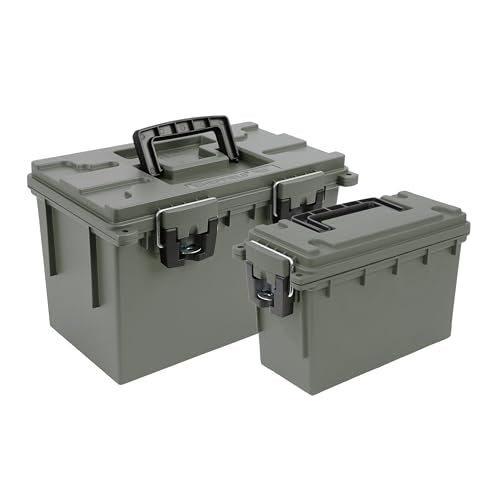 Sheffield 12713 Storage Bins With Lids, 2-Pack Stackable Storage Bins, Made in USA, Lockable and Water-Resistant Containers with Lids, Plastic Containers for Home, Classroom, and Dorm - color: Green, size: Combo