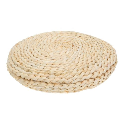 1Pc Thicken Woven Meditation Mat Round Corn Husk Cushion for Yoga Meditating Comfortable and Floor Pad Chic Design for Home Use